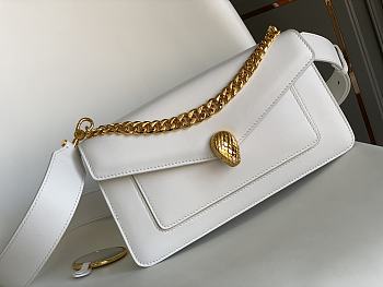 Bvlgari Serpenti East-West Maxi Chain In White