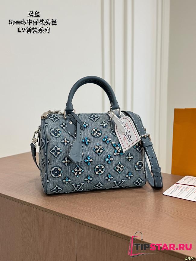 Louis Vuitton Speedy 25 monogram washed denim bag - 1