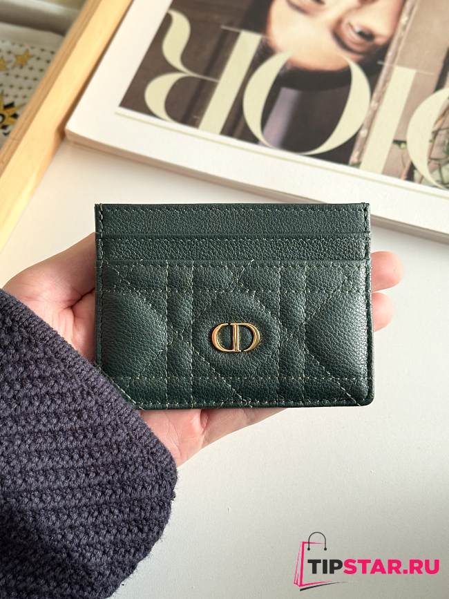 Dior Freesia Caro Card Holder In Green - 1