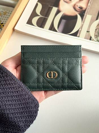 Dior Freesia Caro Card Holder In Green