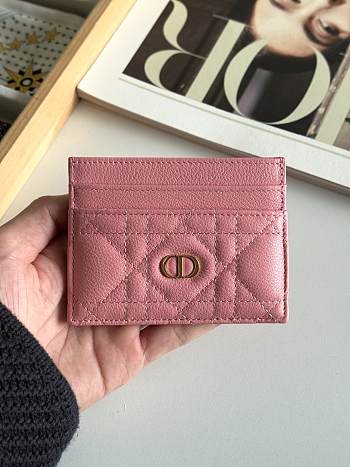 Dior Freesia Caro Card Holder In Pink