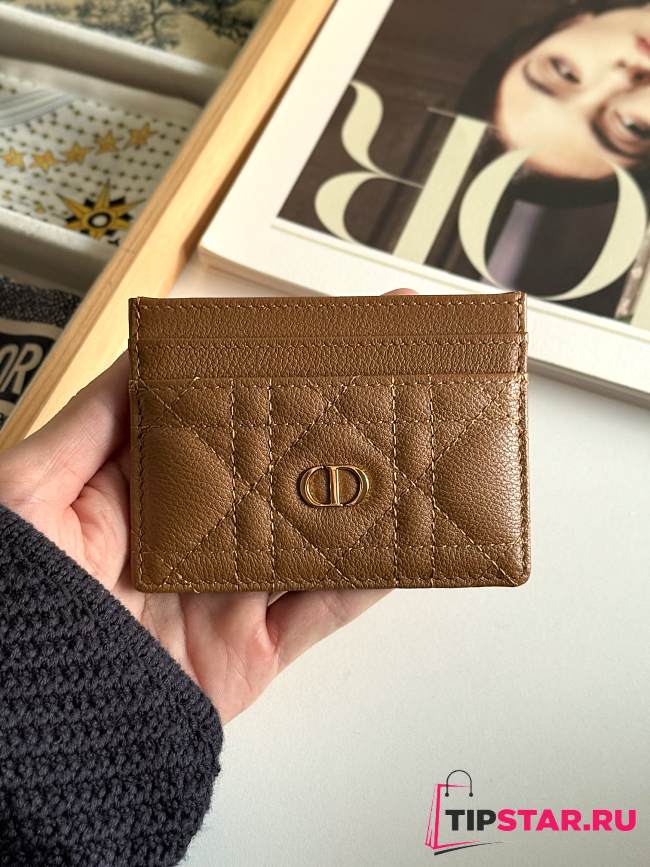 Dior Freesia Caro Card Holder In Brown - 1