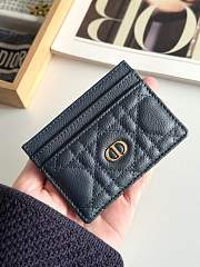 Dior Freesia Caro Card Holder In Navy Blue - 5