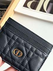 Dior Freesia Caro Card Holder In Navy Blue - 3