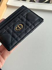 Dior Freesia Caro Card Holder In Navy Blue - 2