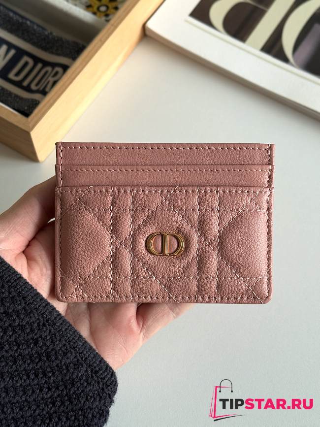 Dior Freesia Caro Card Holder In Dusty Rose - 1