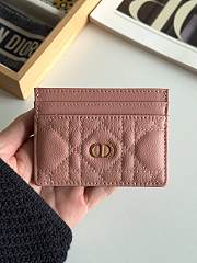 Dior Freesia Caro Card Holder In Dusty Rose - 1