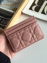 Dior Freesia Caro Card Holder In Dusty Rose - 5