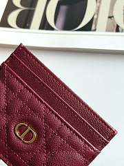 Dior Freesia Caro Card Holder In Burgundy - 6