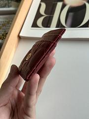Dior Freesia Caro Card Holder In Burgundy - 4
