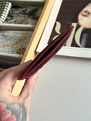 Dior Freesia Caro Card Holder In Burgundy - 2