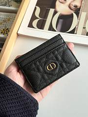 Dior Freesia Caro Card Holder In Black - 1