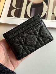 Dior Freesia Caro Card Holder In Black - 3