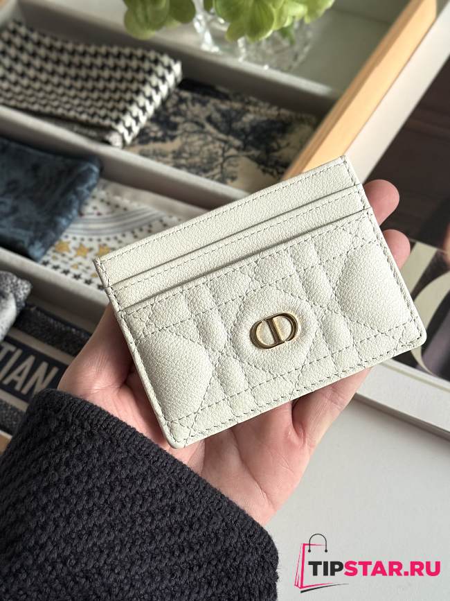 Dior Freesia Caro Card Holder In White - 1