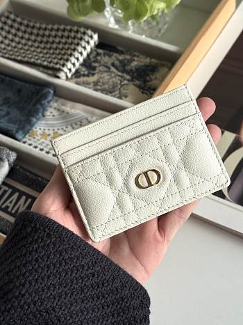 Dior Freesia Caro Card Holder In White
