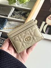 Dior Freesia Caro Card Holder In Light Taupe - 1
