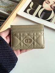 Dior Freesia Caro Card Holder In Light Taupe - 6