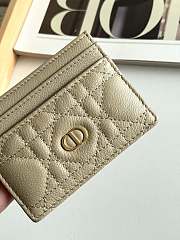 Dior Freesia Caro Card Holder In Light Taupe - 3