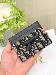 Dior Promenade Freesia Card Holder Blue Oblique Jacquard - 5