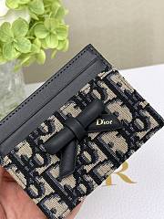 Dior Promenade Freesia Card Holder Blue Oblique Jacquard - 4