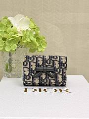 Dior Promenade Glycine Wallet Blue Oblique Jacquard - 1