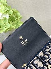 Dior Promenade Glycine Wallet Blue Oblique Jacquard - 5