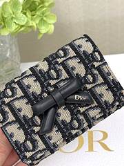 Dior Promenade Glycine Wallet Blue Oblique Jacquard - 3