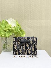 Dior Promenade Dahlia Wallet Blue Oblique Jacquard - 1