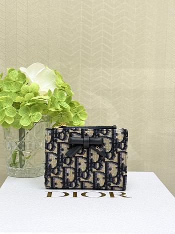 Dior Promenade Dahlia Wallet Blue Oblique Jacquard