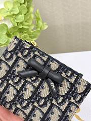Dior Promenade Dahlia Wallet Blue Oblique Jacquard - 4