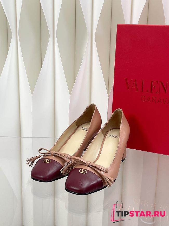 Valentino Vlogo 6cm Garavani Valet Du Roi Nude Pink/Burgundy  - 1