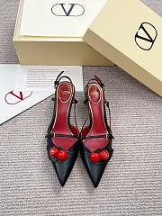 Valentino 50mm Garavani Cherryfic Slingback In Black - 1