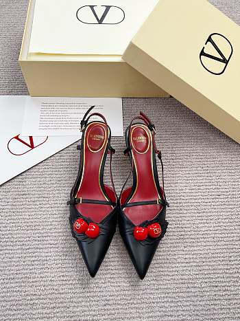 Valentino 50mm Garavani Cherryfic Slingback In Black