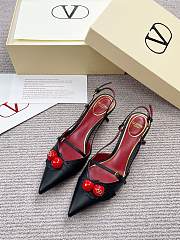 Valentino 50mm Garavani Cherryfic Slingback In Black - 5