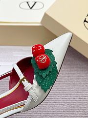 Valentino 50mm Garavani Cherryfic Slingback In White - 6
