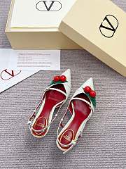 Valentino 50mm Garavani Cherryfic Slingback In White - 4