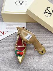 Valentino 50mm Garavani Cherryfic Slingback In Gold - 6