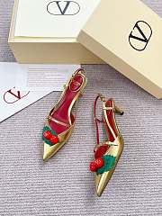Valentino 50mm Garavani Cherryfic Slingback In Gold - 5