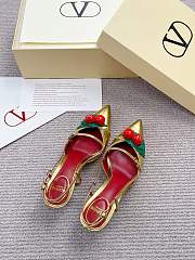 Valentino 50mm Garavani Cherryfic Slingback In Gold - 3