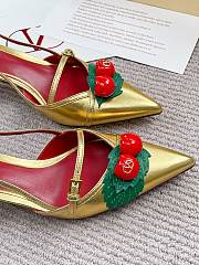 Valentino 50mm Garavani Cherryfic Slingback In Gold - 4
