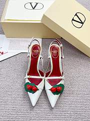 Valentino 80mm Garavani Cherryfic Slingback In White - 1