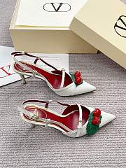 Valentino 80mm Garavani Cherryfic Slingback In White - 6