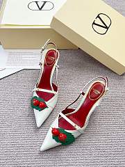 Valentino 80mm Garavani Cherryfic Slingback In White - 2