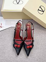 Valentino 80mm Garavani Cherryfic Slingback In Black - 1
