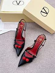 Valentino 80mm Garavani Cherryfic Slingback In Black - 5