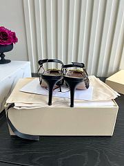 Valentino Woven Leather VLOGO Slingback Sandals In Black - 5