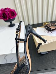 Valentino Woven Leather VLOGO Slingback Sandals In Black - 2