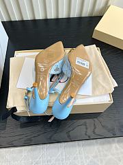 Valentino Woven Leather VLOGO Slingback Sandals In Blue - 6