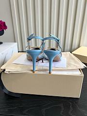 Valentino Woven Leather VLOGO Slingback Sandals In Blue - 2