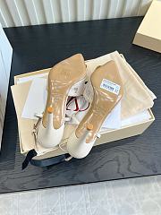 Valentino Woven Leather VLOGO Slingback Sandals In White - 6